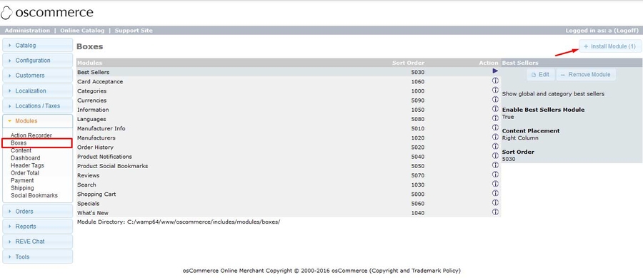 Reve Chat Integration with oscommerce: Step 1
